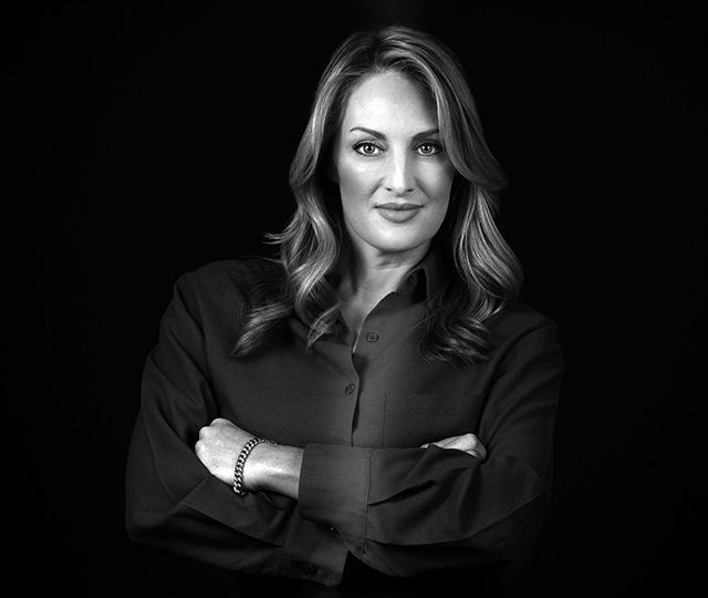 a black and white business portrait