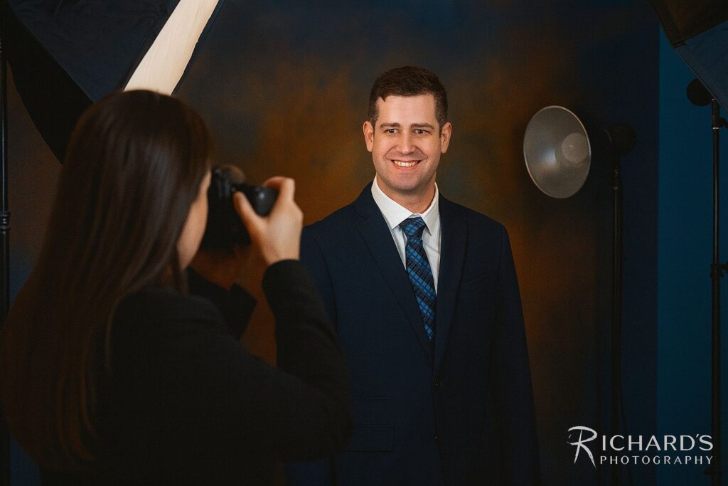 male headshot suit and tie studio linkedin san antonio texas richard's photography
